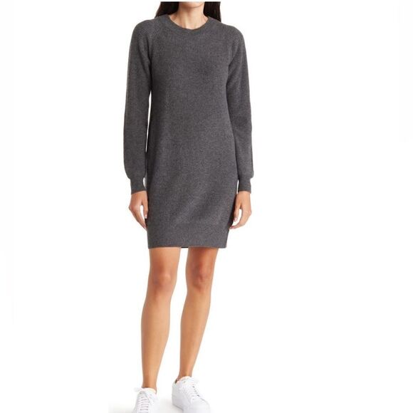 FAHERTY Stowe Cashmere Sweater Dress, 100%‎ Cashmere, Gray, Large, (12/14), NWT - Picture 6 of 16